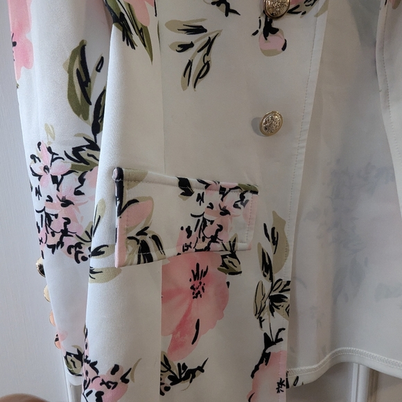 2 Piece Outfits for Women Long Sleeve Floral Print Blazer& Mini skirt - Picture 4 of 7